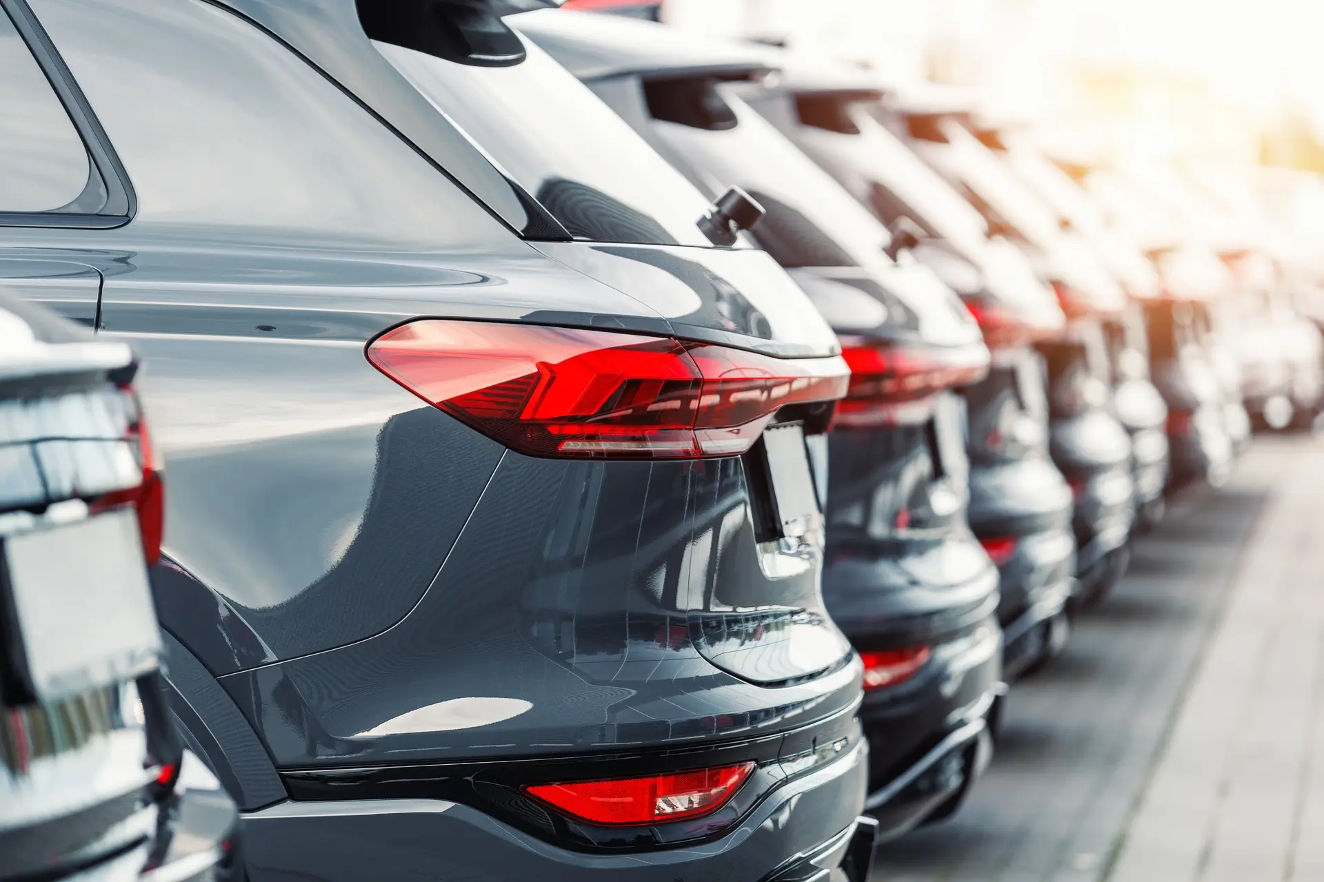 line of the backend of vehicles